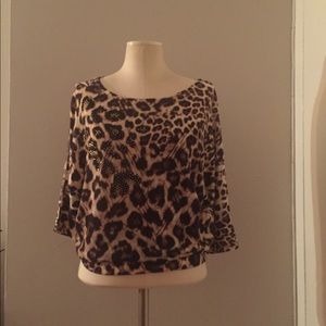New Animal Print Sequin Top Size Large